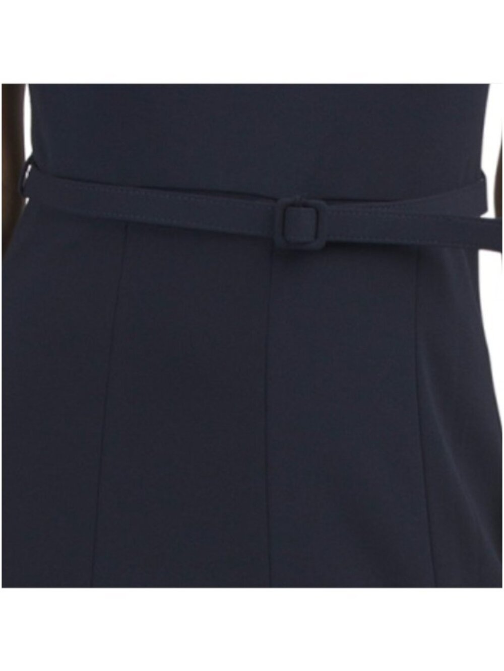 CALVIN KLEIN Belted Asymmetrical Neck Pleated Midi Dress - Picture 4 of 6